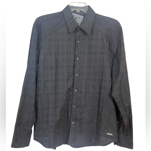 Affliction Other - Affliction Embroidered cross long sleeve black dress shirt. Size XL